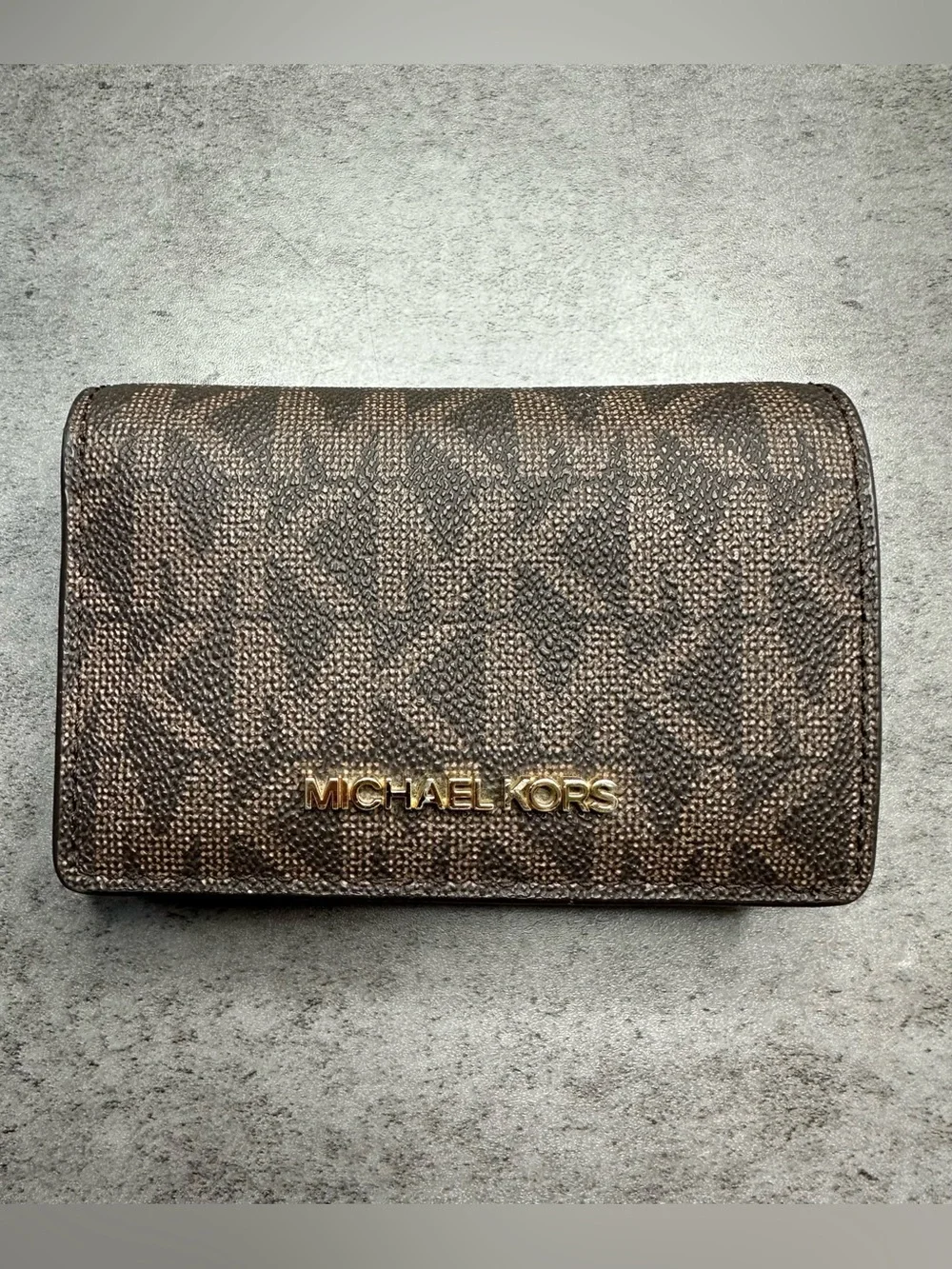 Michael Kors Signature MK Logo Wallet – Brown/Tan
